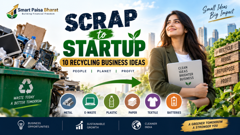 Scrap to startup recycling business ideas including metal, e-waste, plastic, paper and textile recycling