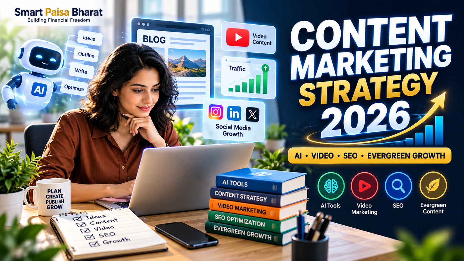 Content marketing strategy 2026 with AI, video, SEO and evergreen growth