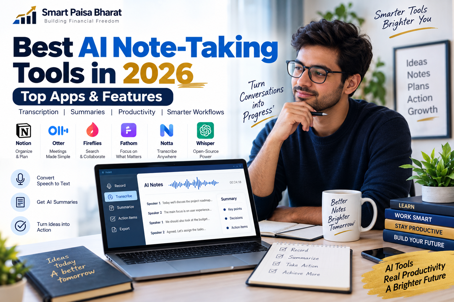 AI note-taking tools in 2026 for transcription, summaries and productivity