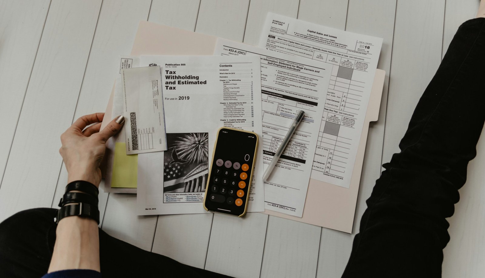 India tax system with digital interface and documents