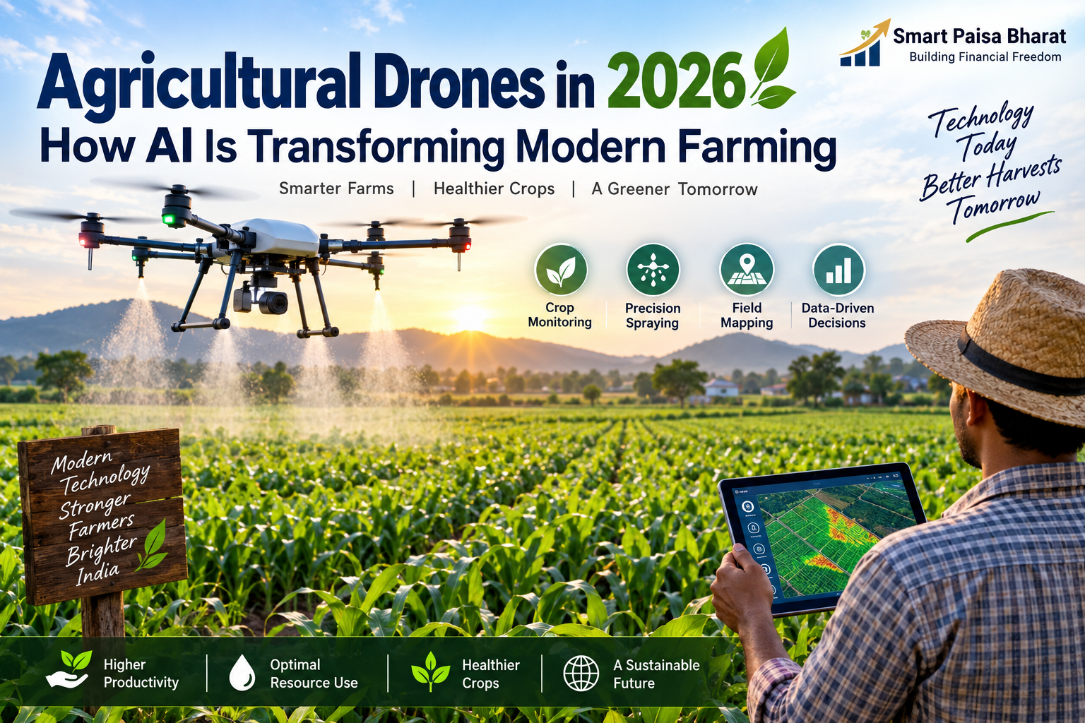 Agricultural drones using AI for crop monitoring and precision farming in 2026