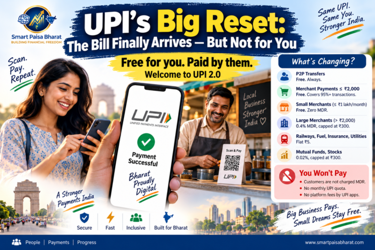 UPI charges from October 15 2026 showing 0.4% MDR, ₹2,000 rule and merchant payment changes