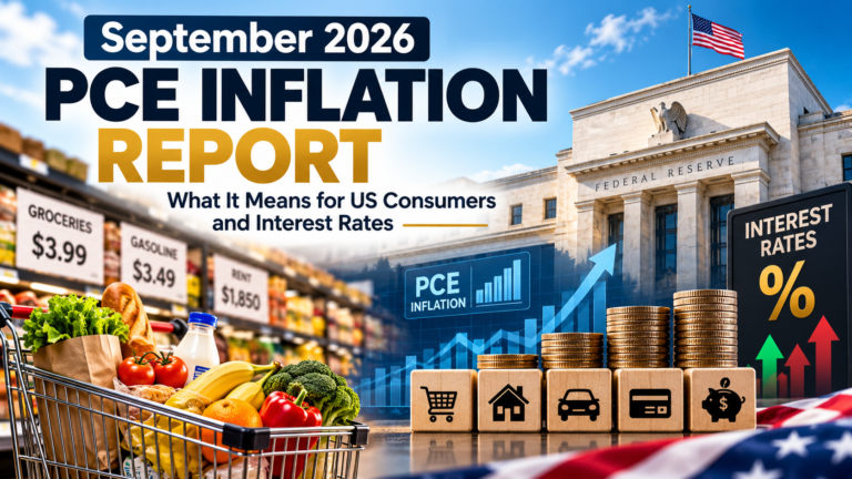 September 2026 PCE Inflation Report showing US inflation, Federal Reserve interest rates, consumer prices, and grocery costs.