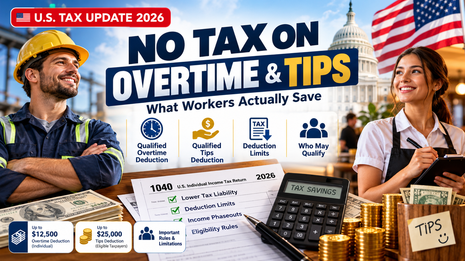 No Tax on Overtime and Tips 2026 – Federal Tax Deduction Guide